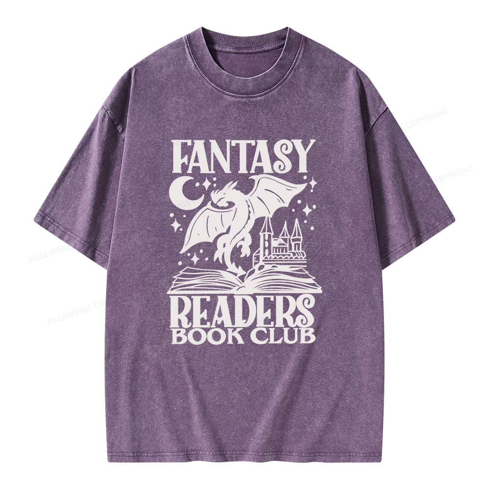 Pagewings Fantasy Readers Book Club Unisex Washed T-shirt