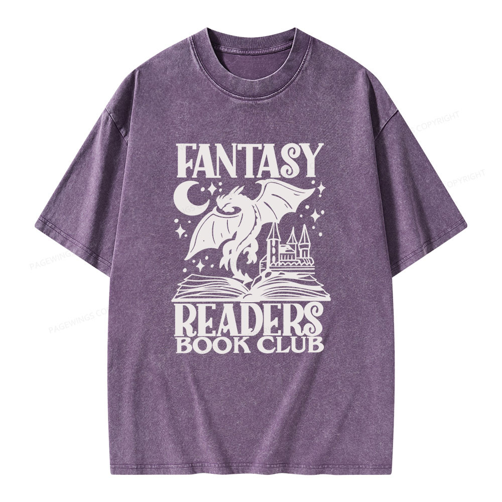 Pagewings Fantasy Readers Book Club Unisex Washed T-shirt