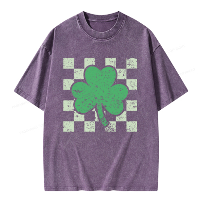 Pagewings St Patrick's Shirt, Shamrock Shirt Unisex Washed T-shirt