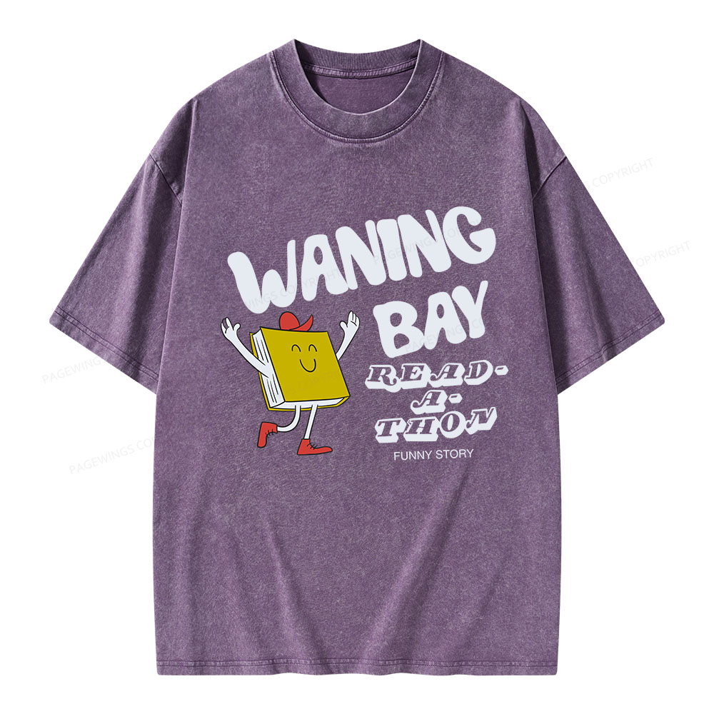 Pagewings Waning Bay Read-A-Thon Funny Story Unisex Washed T-shirt