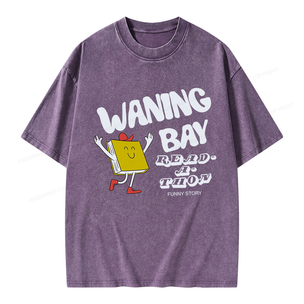 Pagewings Waning Bay Read-A-Thon Funny Story Unisex Washed T-shirt