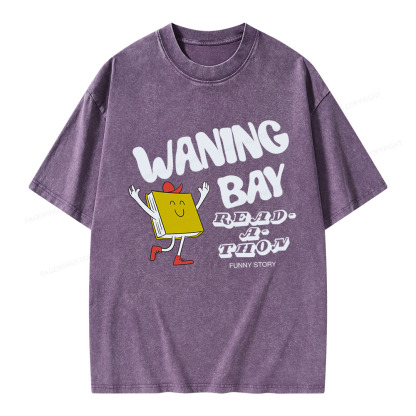 Pagewings Waning Bay Read-A-Thon Funny Story Unisex Washed T-shirt