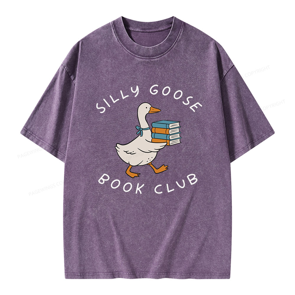 Pagewings Silly Goose Book Club Unisex Washed T-shirt