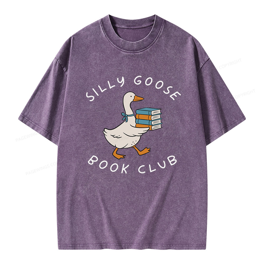 Pagewings Silly Goose Book Club Unisex Washed T-shirt