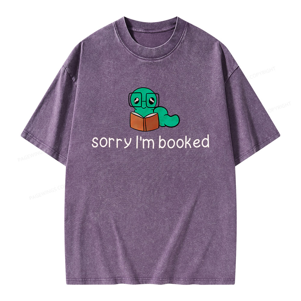 Pagewings Sorry i'm booked Unisex Washed T-shirt