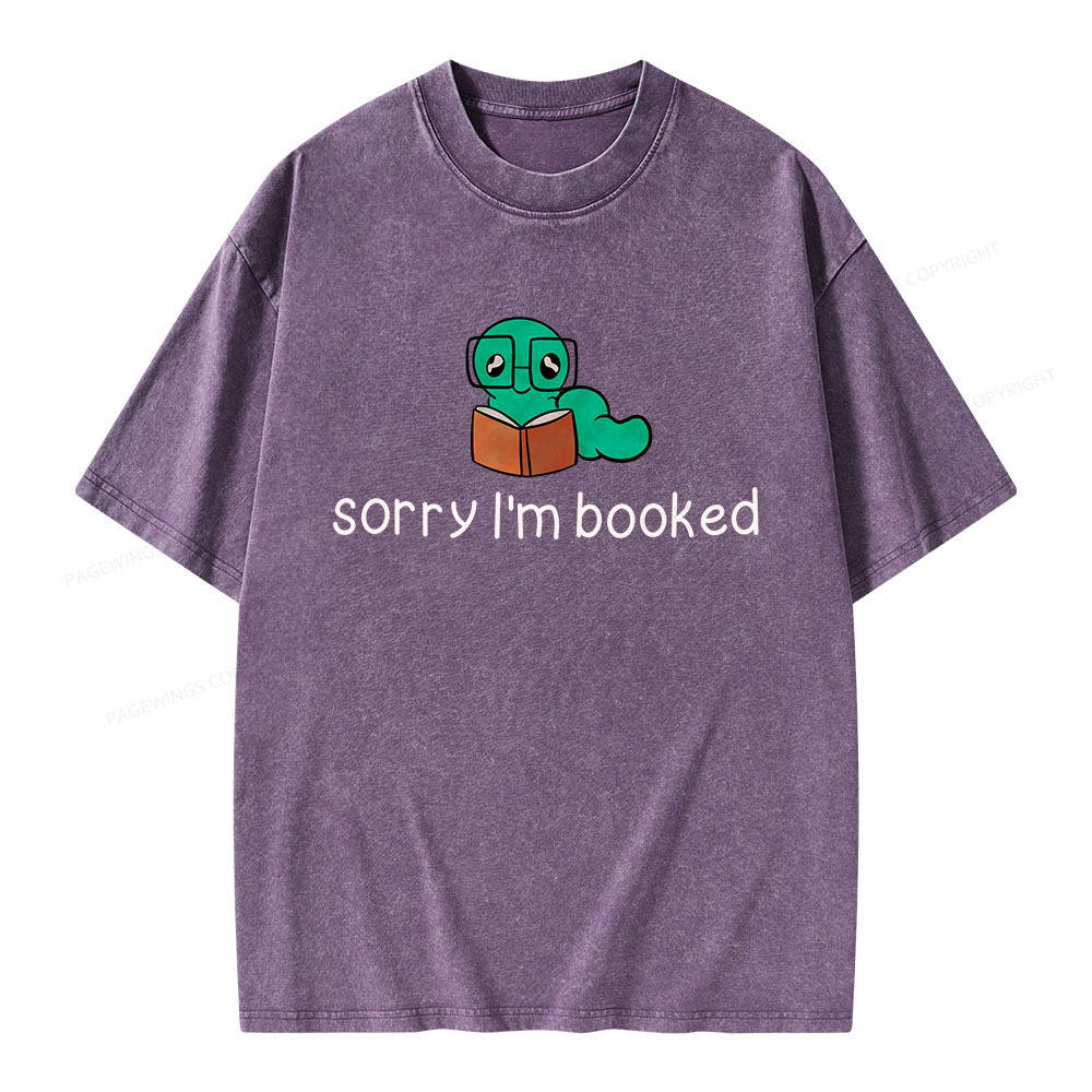 Pagewings Sorry i'm booked Unisex Washed T-shirt