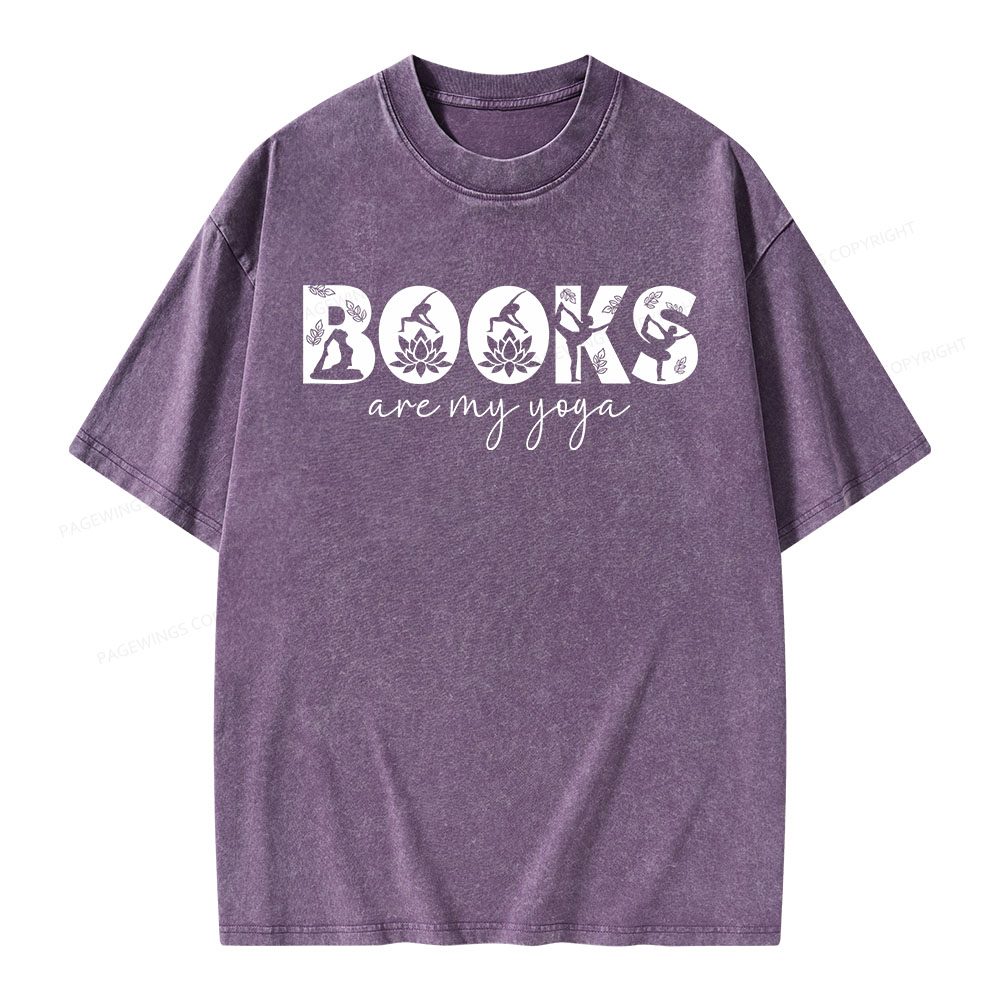 Pagewings Books Are My Yoga Unisex Washed T-shirt