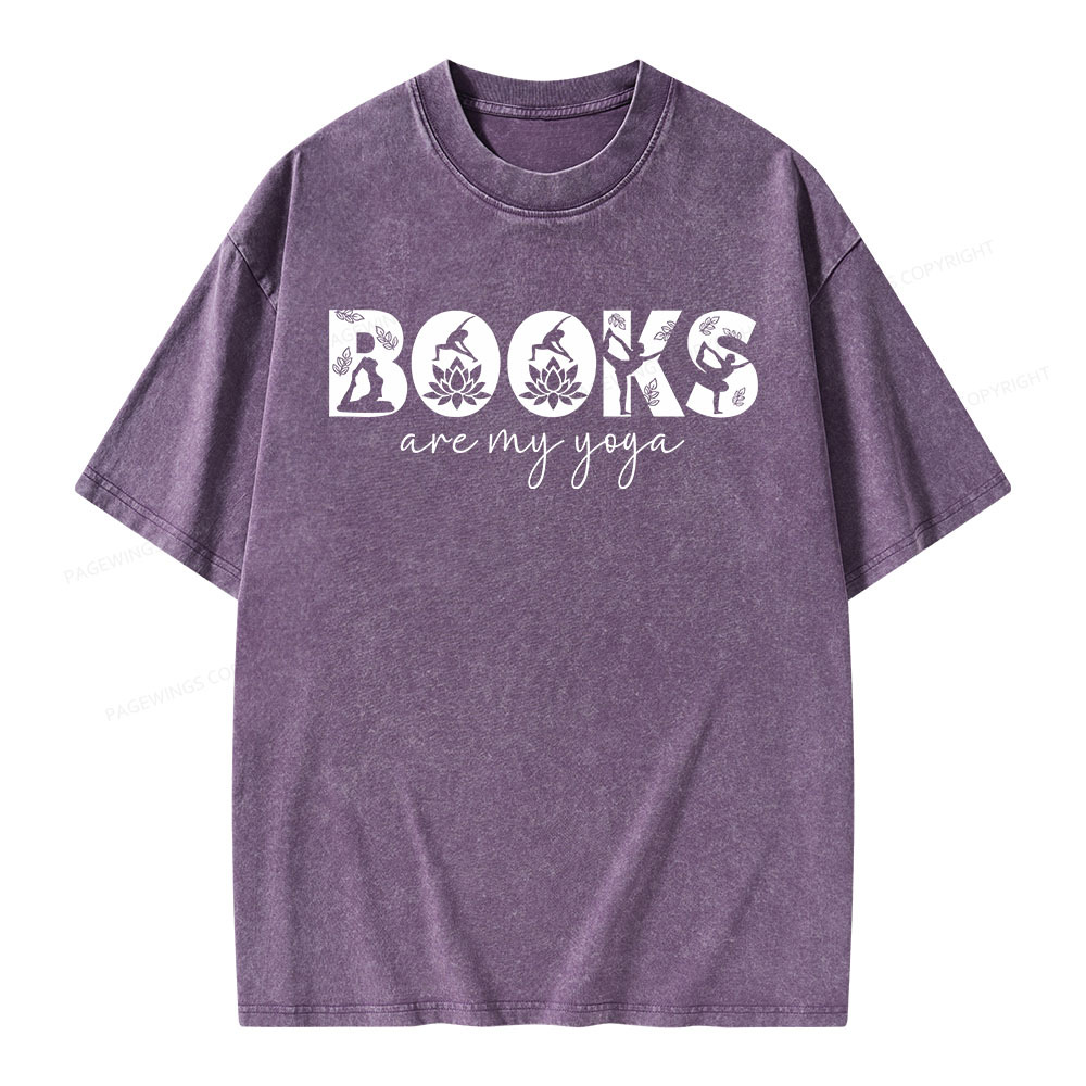 Pagewings Books Are My Yoga Unisex Washed T-shirt