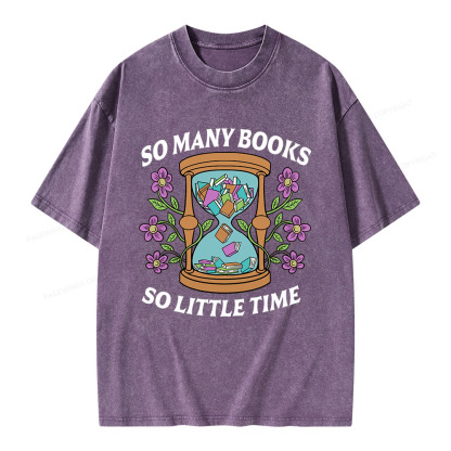 Pagewings So Many Books So Little Time Unisex Washed T-shirt