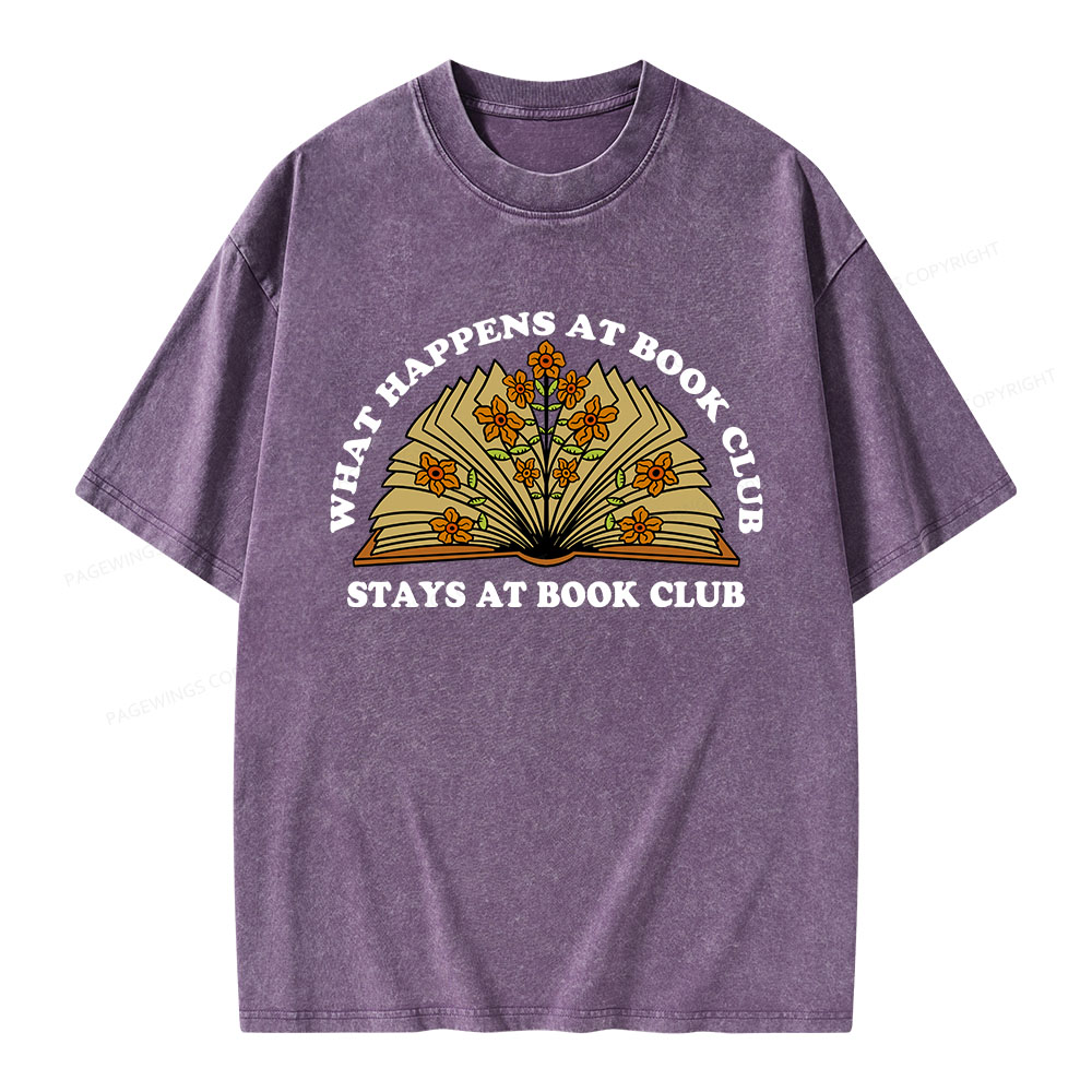 Pagewings Stays At Book Club Unisex Washed T-shirt