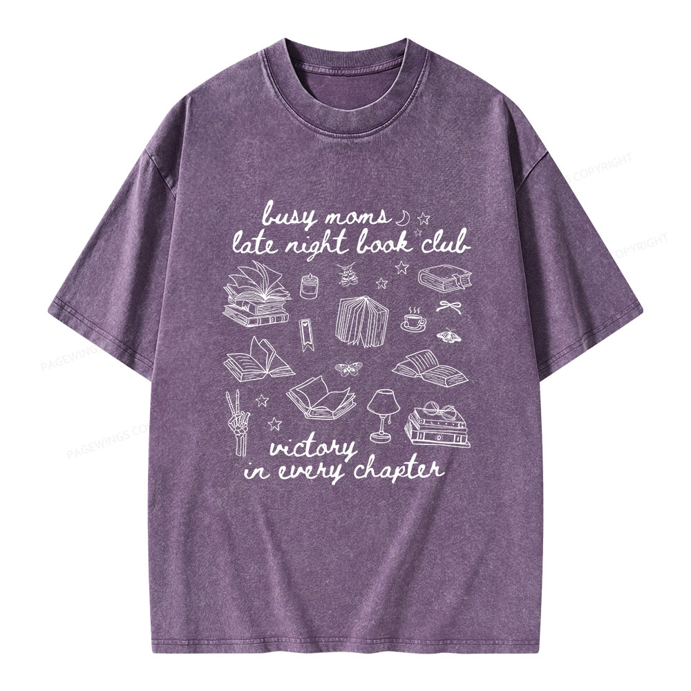 Pagewings Busy Moms Book Club Unisex Washed T-shirt