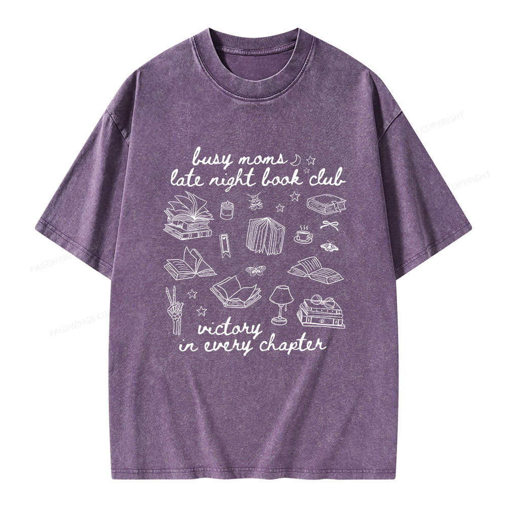 Pagewings Busy Moms Book Club Unisex Washed T-shirt