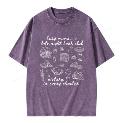 Pagewings Busy Moms Book Club Unisex Washed T-shirt