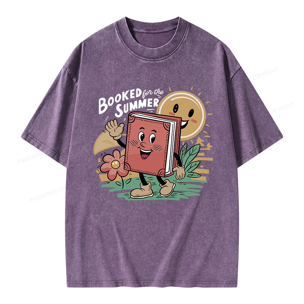 Pagewings Booked Summer  Unisex Washed T-shirt