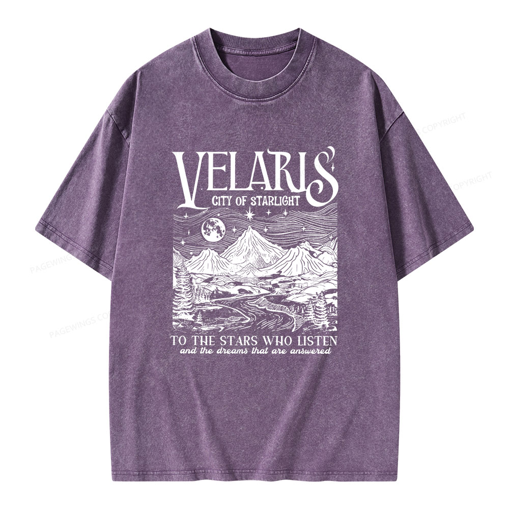Pagewings Velaris City Of Starlight Acotar Unisex Washed T-shirt