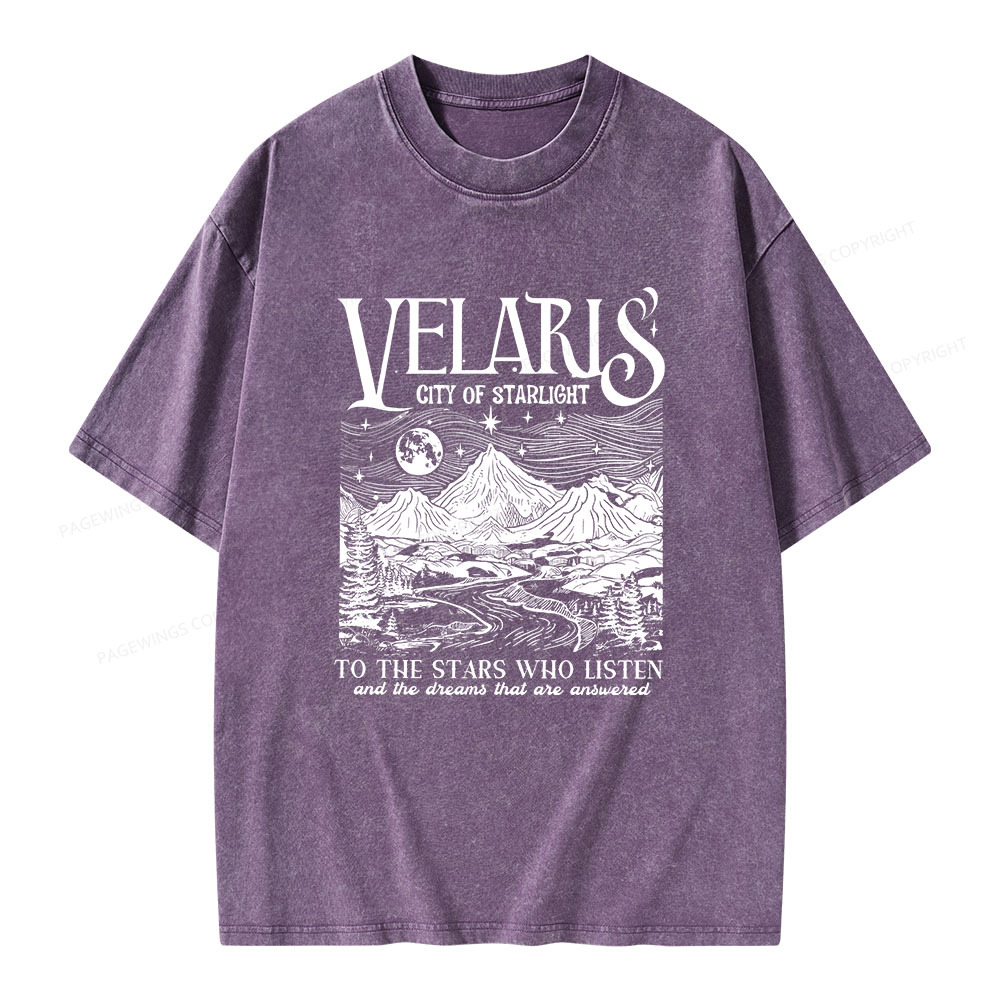 Pagewings Velaris City Of Starlight Acotar Unisex Washed T-shirt