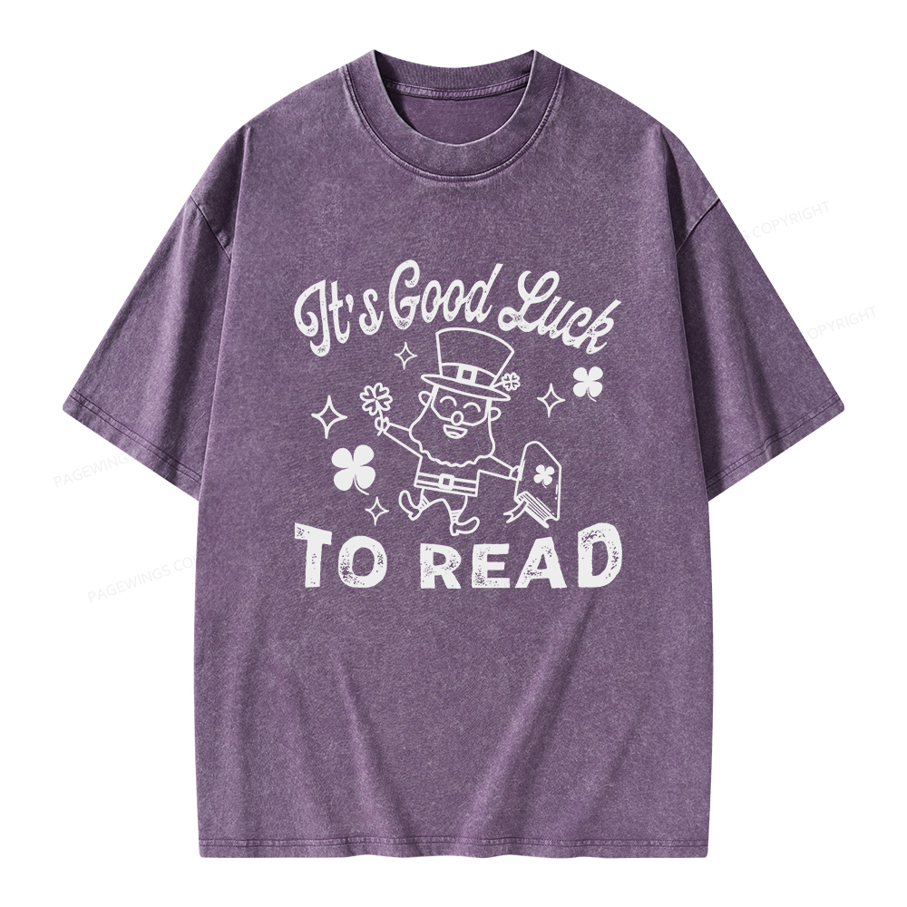 Pagewings  St. Patrick's day Librarian Shirt Library tshirt Unisex Washed T-shirt