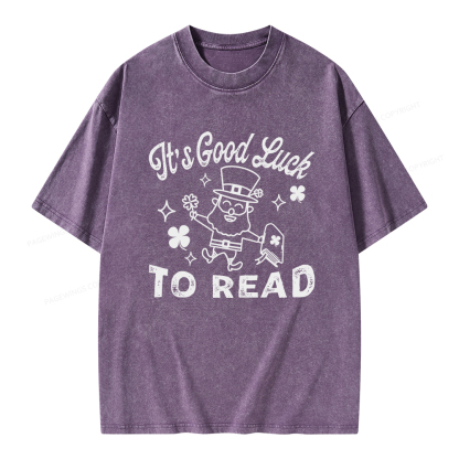 Pagewings  St. Patrick's day Librarian Shirt Library tshirt Unisex Washed T-shirt