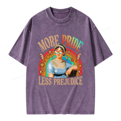 Pagewings More Pride Less Prejudice Unisex Washed T-shirt