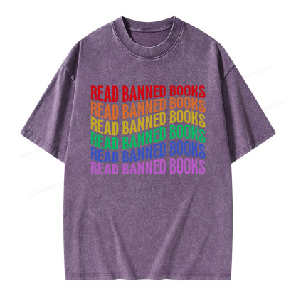 Pagewings Read Banned Books Unisex Washed T-shirt