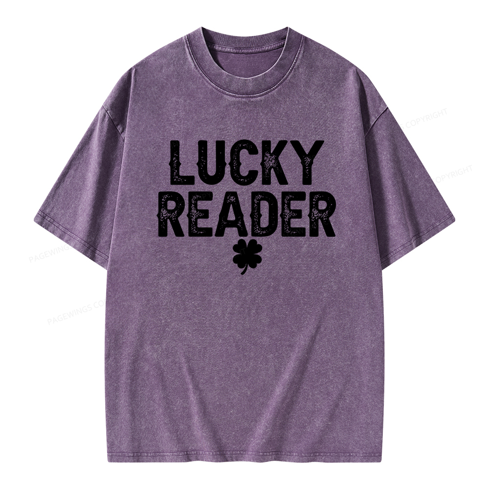 Pagewings Lucky and Lucky Fucker Graphic Tees Unisex Washed T-shirt