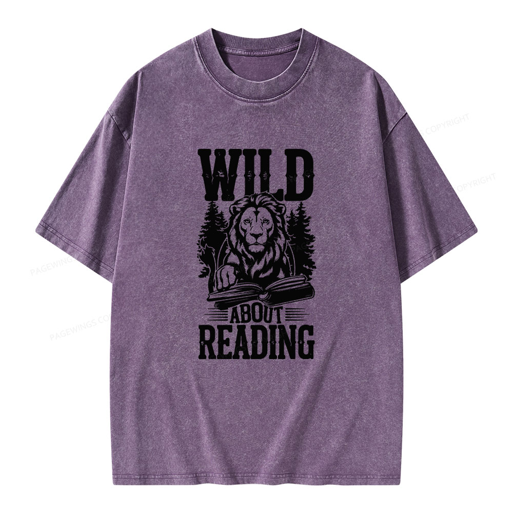 Pagewings Wild About Reading Unisex Washed T-shirt