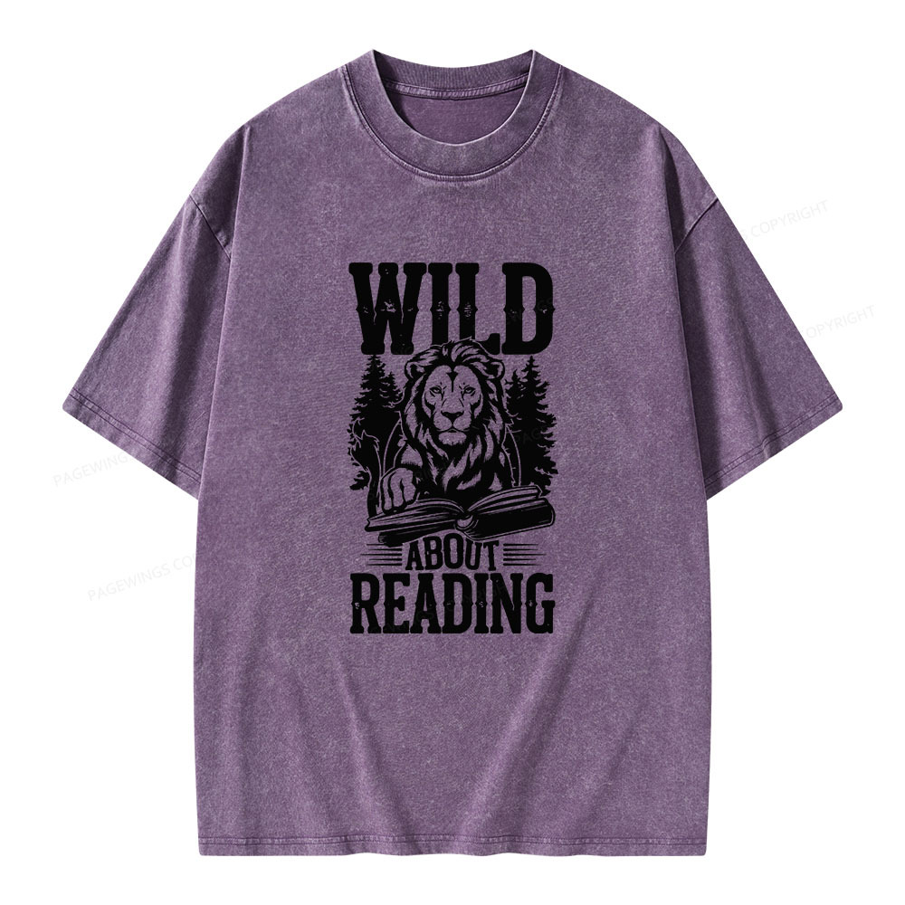 Pagewings Wild About Reading Unisex Washed T-shirt
