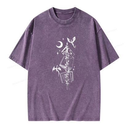 Pagewings Book Dragons Unisex Washed T-shirt