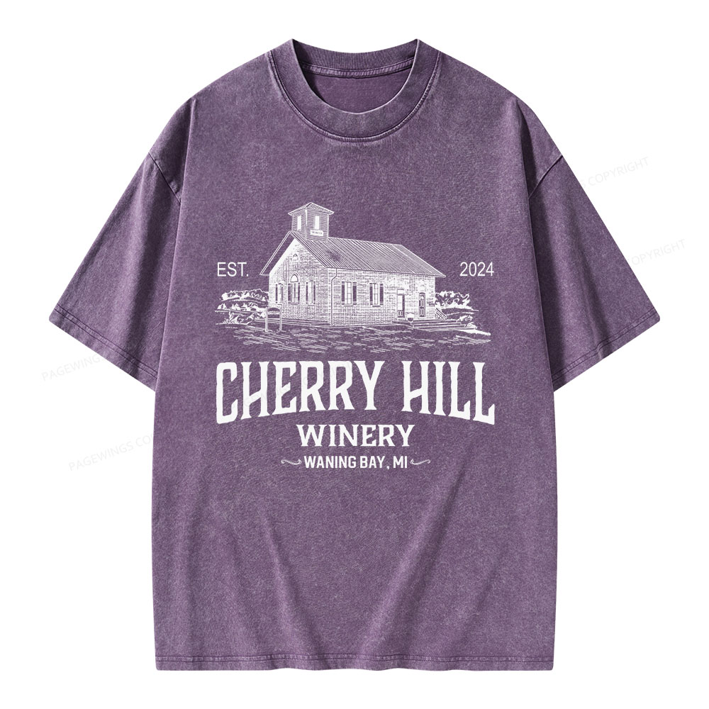 Pagewings Cherry Hill Winery Unisex Washed T-shirt
