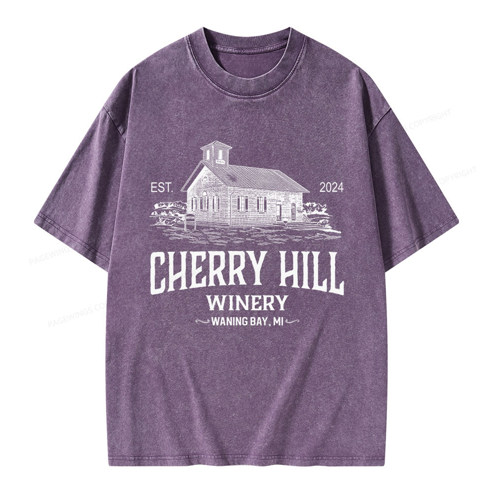 Pagewings Cherry Hill Winery Unisex Washed T-shirt