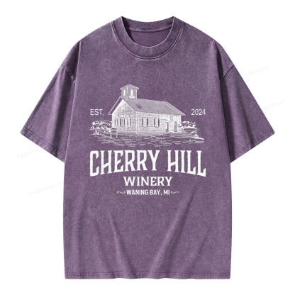 Pagewings Cherry Hill Winery Unisex Washed T-shirt