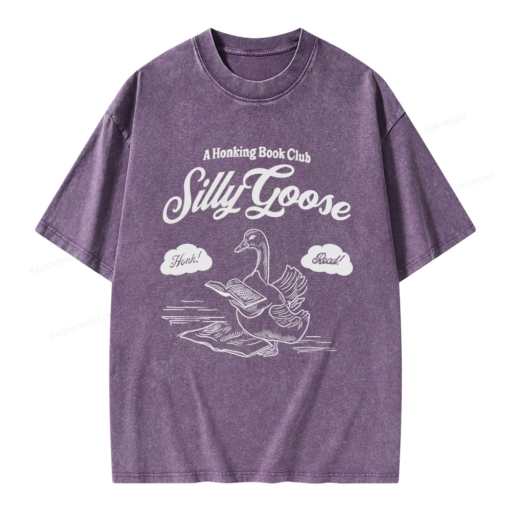 Pagewings Silly Goose Book Club Unisex Washed T-shirt