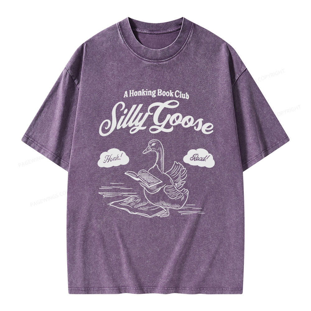 Pagewings Silly Goose Book Club Unisex Washed T-shirt
