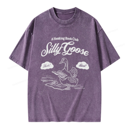 Pagewings Silly Goose Book Club Unisex Washed T-shirt
