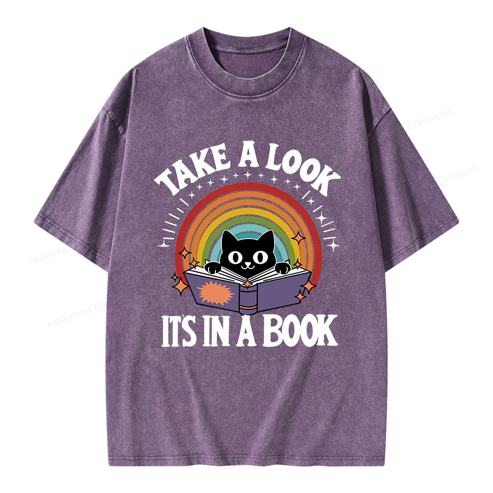 Pagewings Take A Look Its In A Book Unisex Washed T-shirt