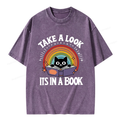 Pagewings Take A Look Its In A Book Unisex Washed T-shirt