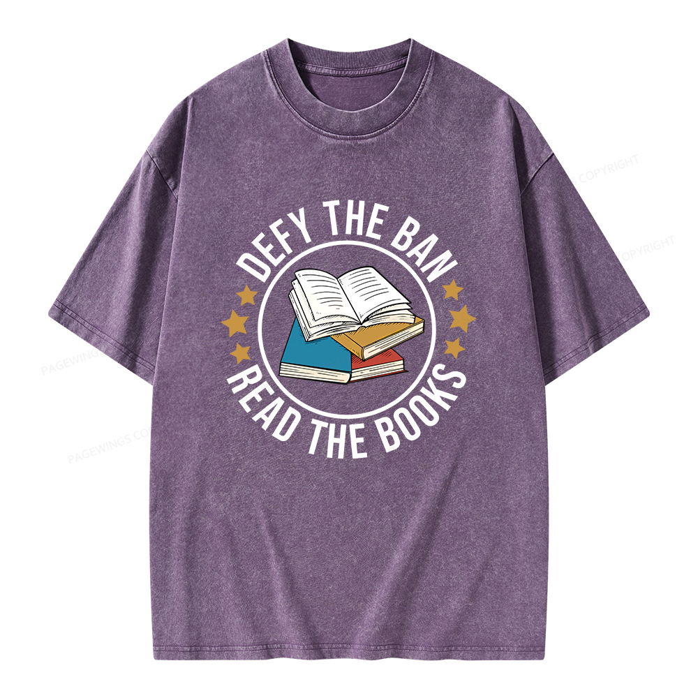Pagewings Read Banned Books T-Shirt Unisex Washed T-shirt