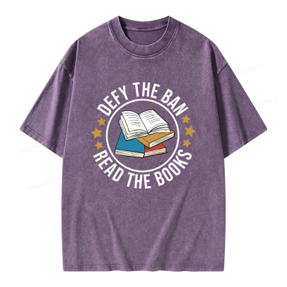 Pagewings Read Banned Books T-Shirt Unisex Washed T-shirt