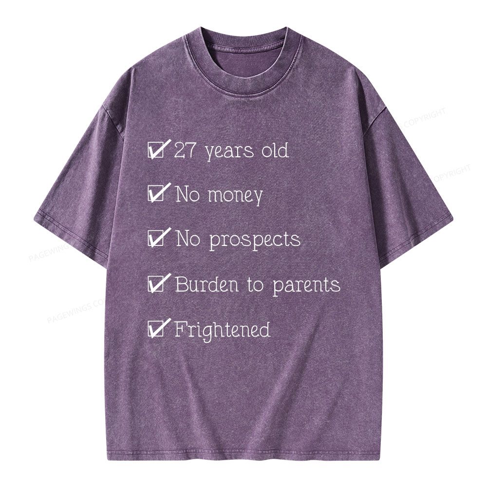 Pagewings 27 Years Old Unisex Washed T-shirt