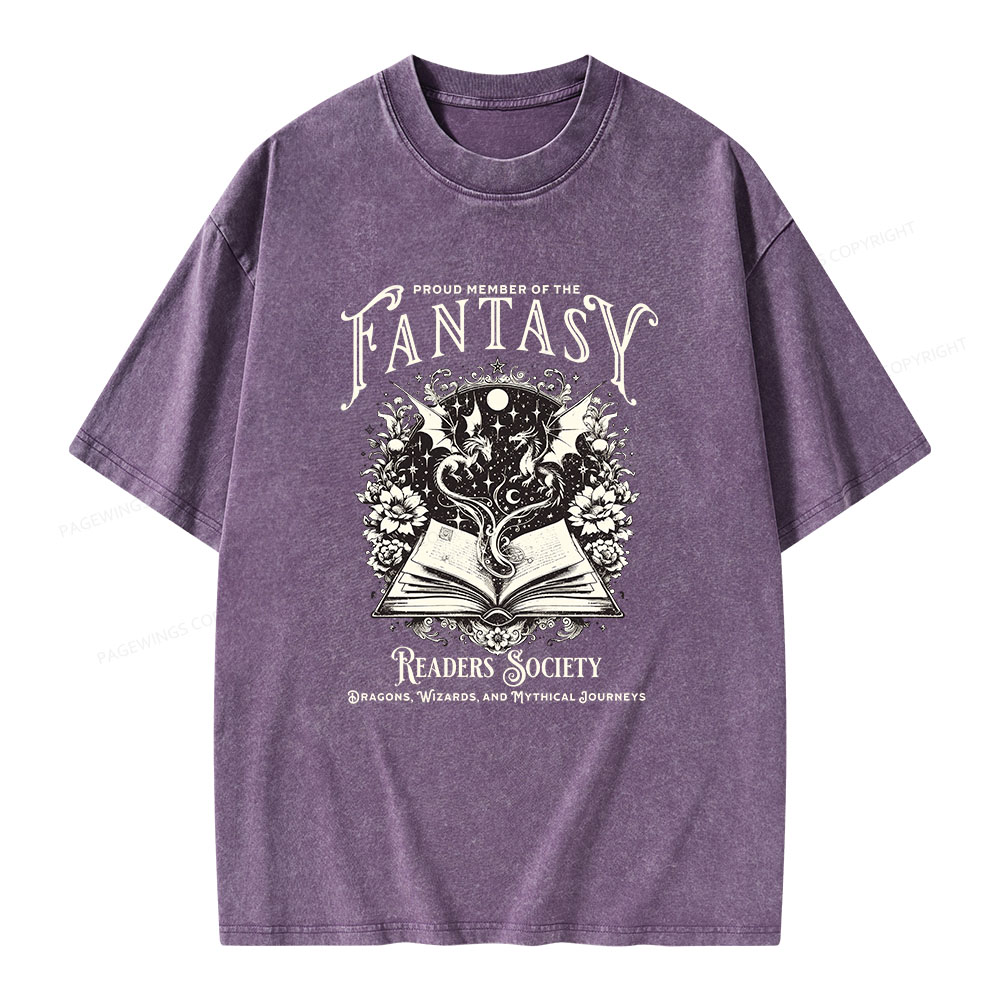 Pagewings Fantasy Readers Society Unisex Washed T-shirt