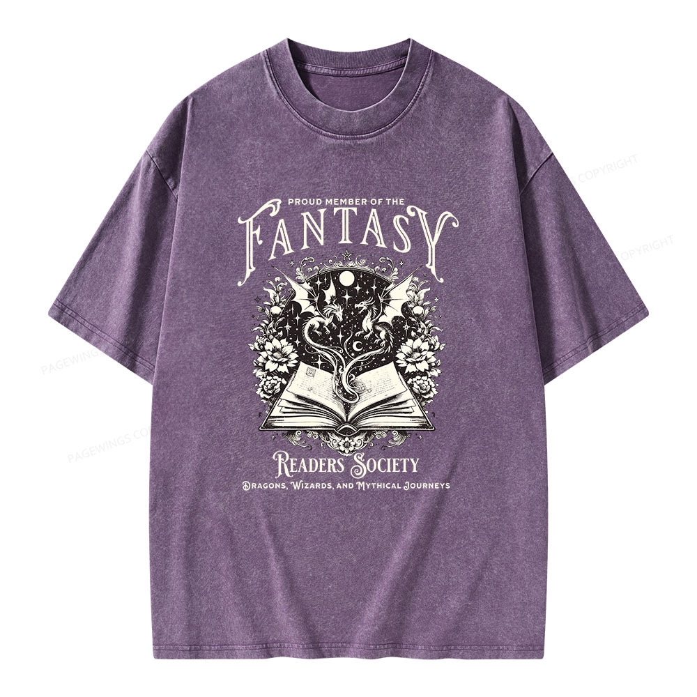 Pagewings Fantasy Readers Society Unisex Washed T-shirt