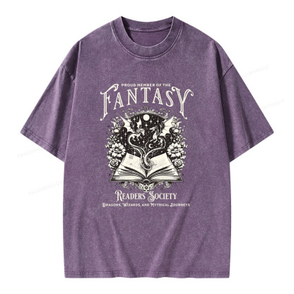 Pagewings Fantasy Readers Society Unisex Washed T-shirt