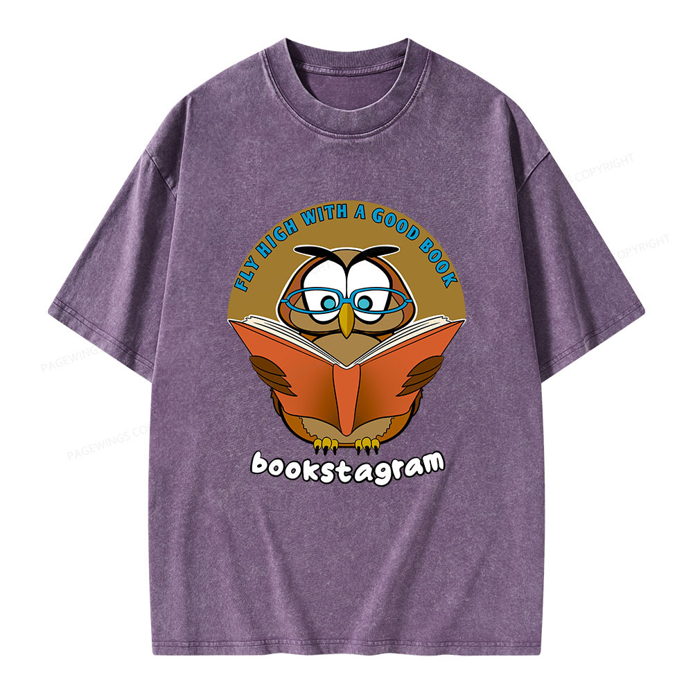 Pagewings Fly High With A Good Book Unisex Washed T-shirt