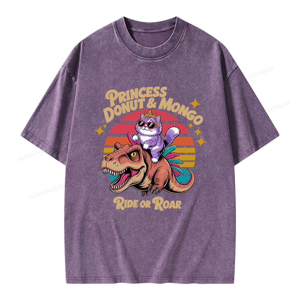 Pagewings Princess Donut & Mongo Unisex Washed T-shirt