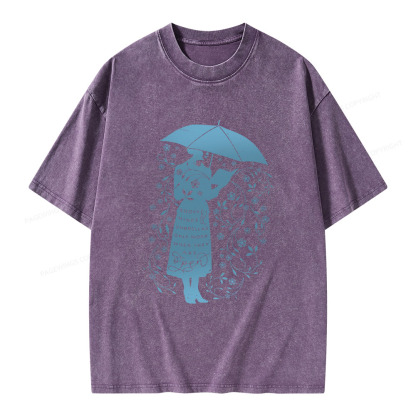 Pagewings Books Minds Umbrellas Only Work When They Are Open Unisex Washed T-shirt
