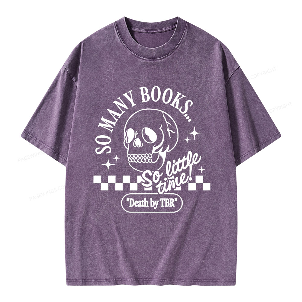 Pagewings Death By TBR Unisex Washed T-shirt