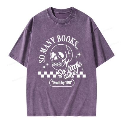 Pagewings Death By TBR Unisex Washed T-shirt