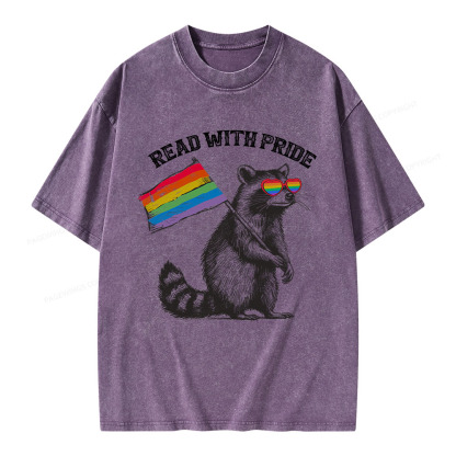 Pagewings Read with Pride Unisex Washed T-shirt