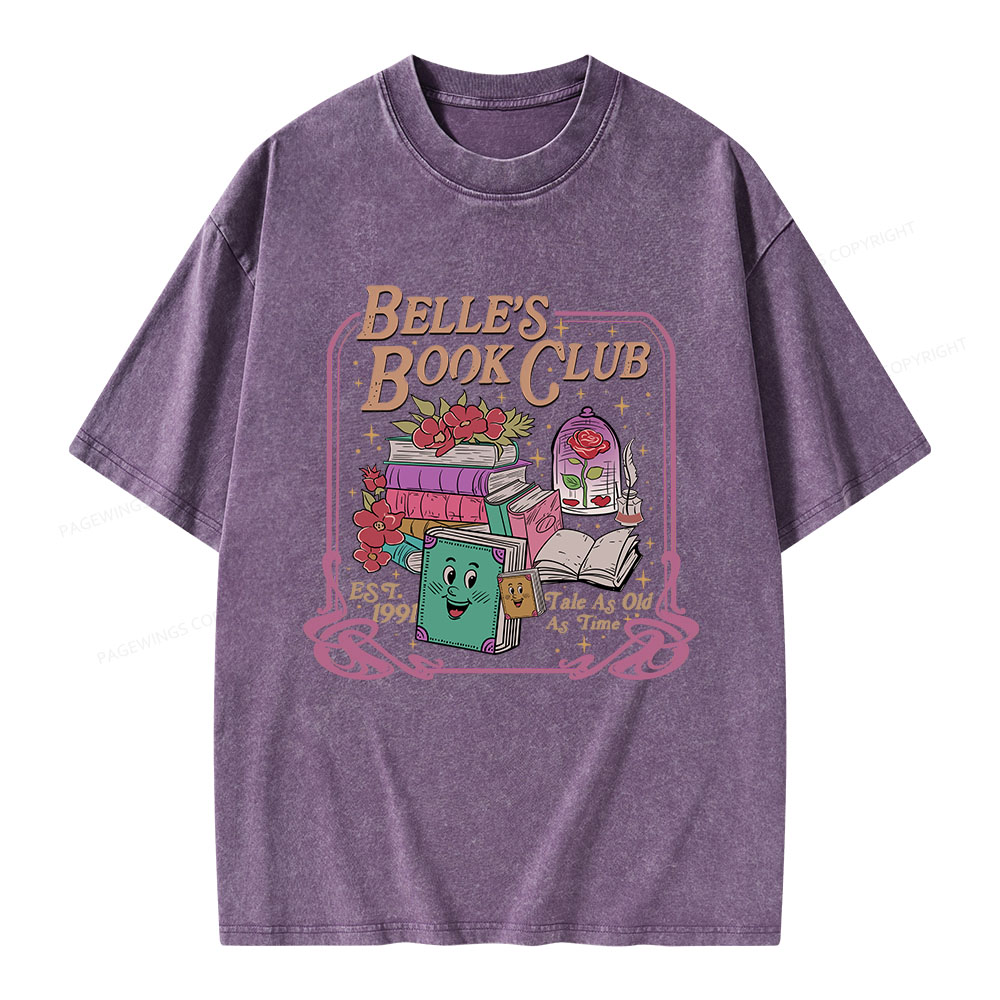 Pagewings Belle's Book Club Unisex Washed T-shirt