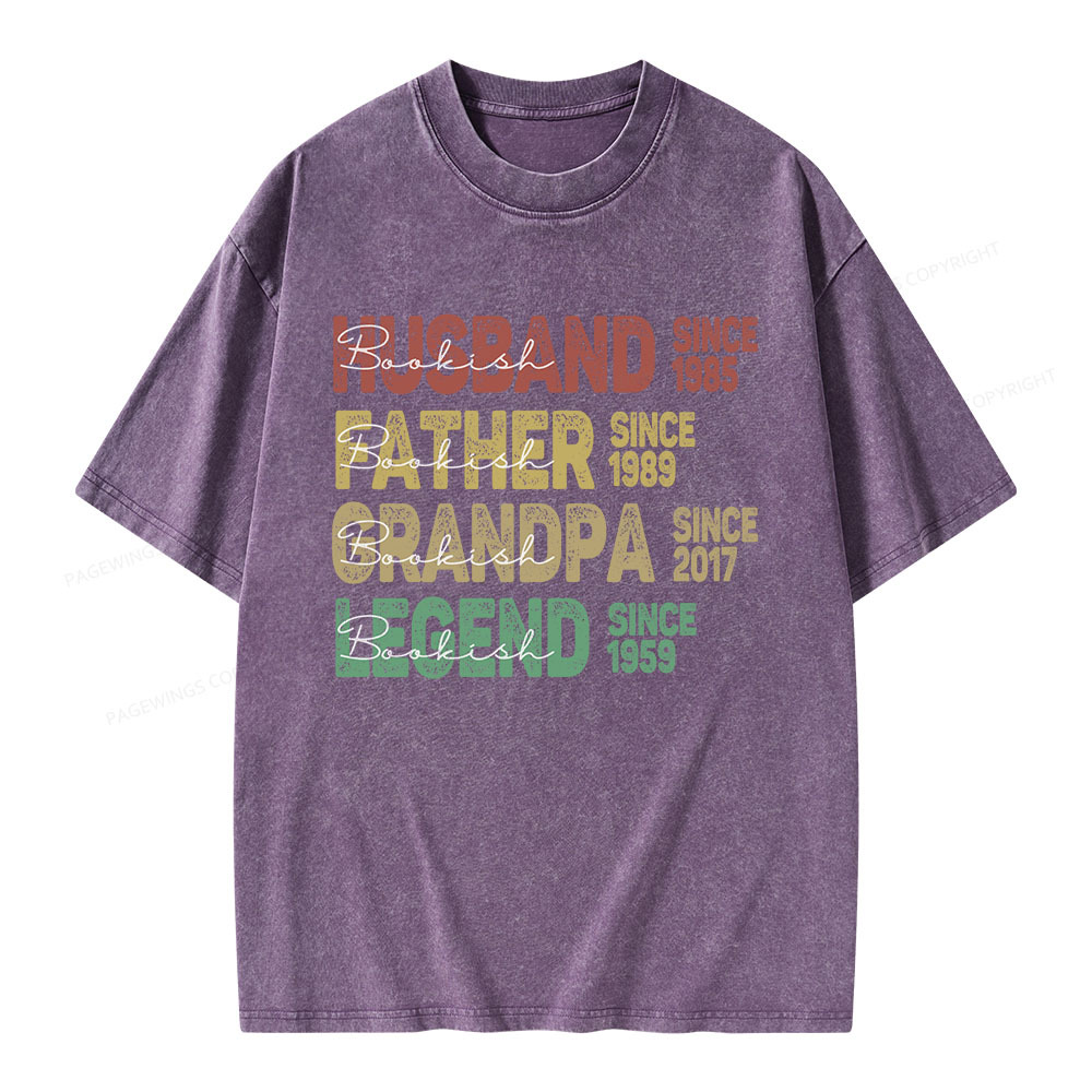 Pagewings Personalized Father's Day Unisex Washed T-shirt